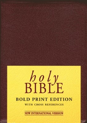 NIV Bold Print Reference Bible Maroon (Leather Binding)
