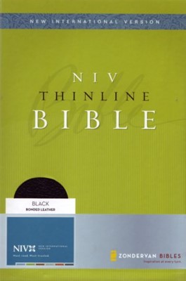 NIV Thinline Bible Black (Leather Binding)