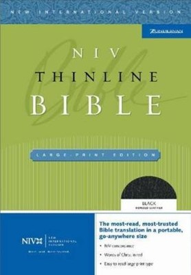 NIV Thinline Large Print Bible (Leather Binding)