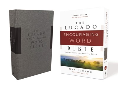 NKJV Lucado Encouraging Word Bible, Gray (Hard Cover)
