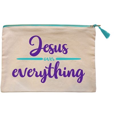 Jesus Over Everything Canvas Zipper Bag (General Merchandise)