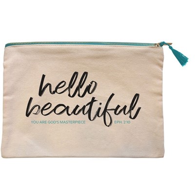 Hello Beautiful Canvas Zipper Bag (General Merchandise)