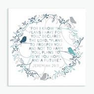 For I Know (Birds and Foliage) Greeting Card