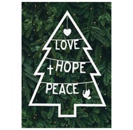 Love, Hope, Peace Christmas Tree Cards (pack of 6)