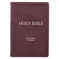 KJV Large Print Thinline Bible, Burgundy, Thumb Indexed