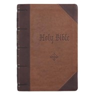 KJV Giant Print Bible, Brown Two Tone, Indexed