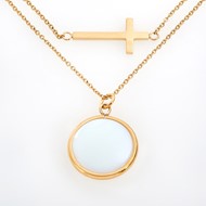 Double Strand Cross Necklace