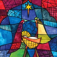 Stained Glass Compassion Christmas Cards (pack of 10)