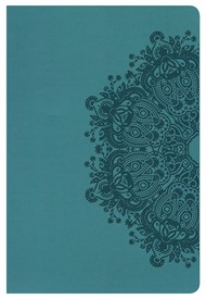 HCSB Large Print Personal Size Bible, Teal Leathertouch
