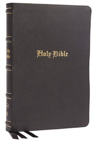 KJV Thinline Bible, Large Print, Black Genuine Leather