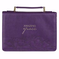 Amazing Grace Purple Fashion Bible Cover, Medium