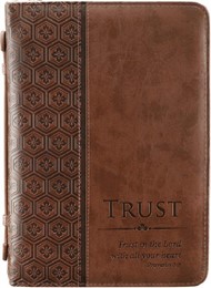 Proverbs 3:5 Brown Classic Bible Case, Large