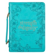 Strength and Dignity Teal Fashion Bible Case, Large
