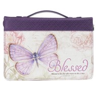 Blessed Purple Butterfly Fashion Bible Case, Extra Large