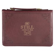 Be Still and Know Burgundy Classic Bible Case, Medium