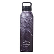 Strong and Courageous Black Stainless Steel Water Bottle