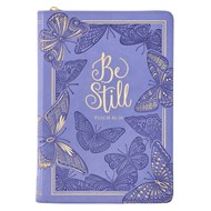 Be Still Butterfly Faux Leather Classic Journal with Zip