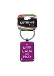 Keep Calm & Pray Metal Keyring