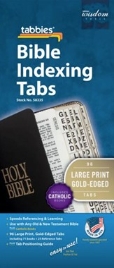 Bible Index Tabs Gold Edged Large Print - Catholic
