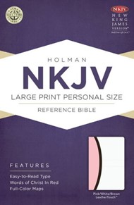 NKJV Large Print Personal Size Reference Bible, Pink/Brown