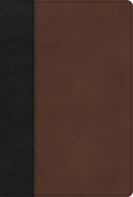 KJV Large Print Thinline Bible, Black/Brown LeatherTouch