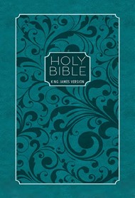 KJV Holy Bible, Zip Turquoise
