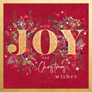 Christmas Cards: Foil Joy Design (Pack of 4)