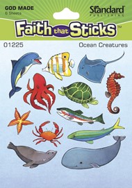 God Made Ocean Creatures - Faith That Sticks Stickers