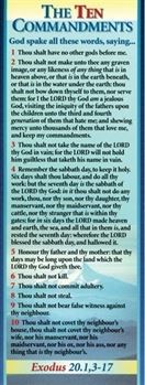 The Ten Commandments - Bible Passage Bookmarks (10 pack)