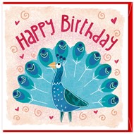 Happy Birthday Peacock Greetings Card