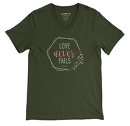 Grace & Truth Love Never Fails T-Shirt, Small