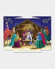 Silent Night Tri-Fold Christmas Cards - Pack of 10