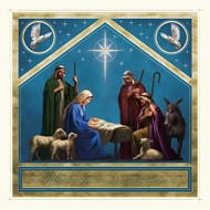 Compassion Charity Christmas Cards: Gold Stable (Pack Of 10)