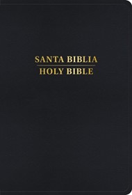 RVR 1960/KJV Biblia bilingüe letra grande, negro imitación