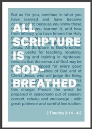 All Scripture Is God Breathed - 2 Timothy 3:16 A3 - Blue