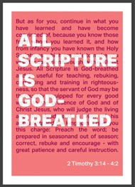 All Scripture Is God Breathed - 2 Timothy 3:16 A3 Print - Co