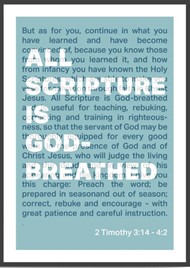 All Scripture Is God Breathed - 2 Timothy 3:16 A4 - Blue