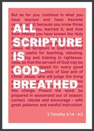 All Scripture Is God Breathed - 2 Timothy 3:16 A4 - Coral