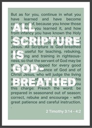 All Scripture Is God Breathed - 2 Timothy 3:16 A4 - Green