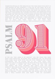 Psalm 91 - Modern Christian Typographic - A4 Print - Bubble