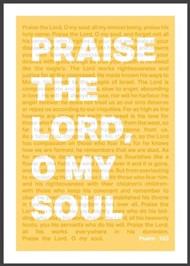 Praise The Lord, O My Soul - Psalm 103 - A3 Print - Yellow