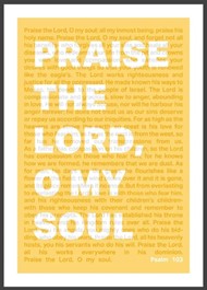 Praise The Lord, O My Soul - Psalm 103 - A4 Print - Yellow