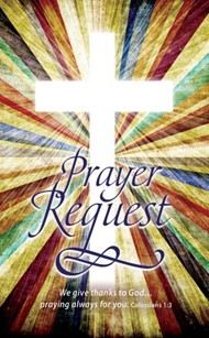 Prayer Request - Cross Pew Cards -  3"" X 5""