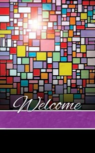 Welcome - Stain Glass Window Pew Cards -  3"" X 5""