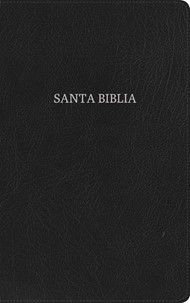 RVR 1960 Biblia Ultrafina, negro piel fabricada con índice