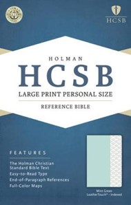 HCSB Large Print Personal Size Bible, Mint Green