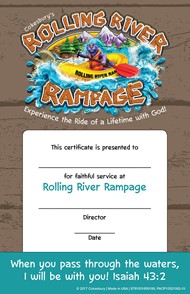 VBS 2018 Rolling River Rampage Leader Certificates