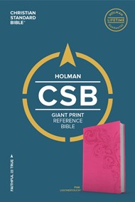 CSB Giant Print Reference Bible, Pink Leathertouch