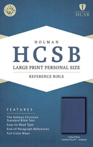 HCSB Large Print Personal Size Bible, Cobalt Blue