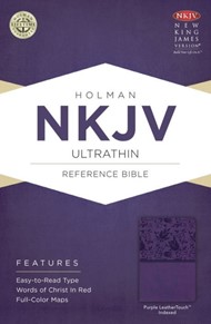 NKJV Ultrathin Reference Bible, Purple Leathertouch